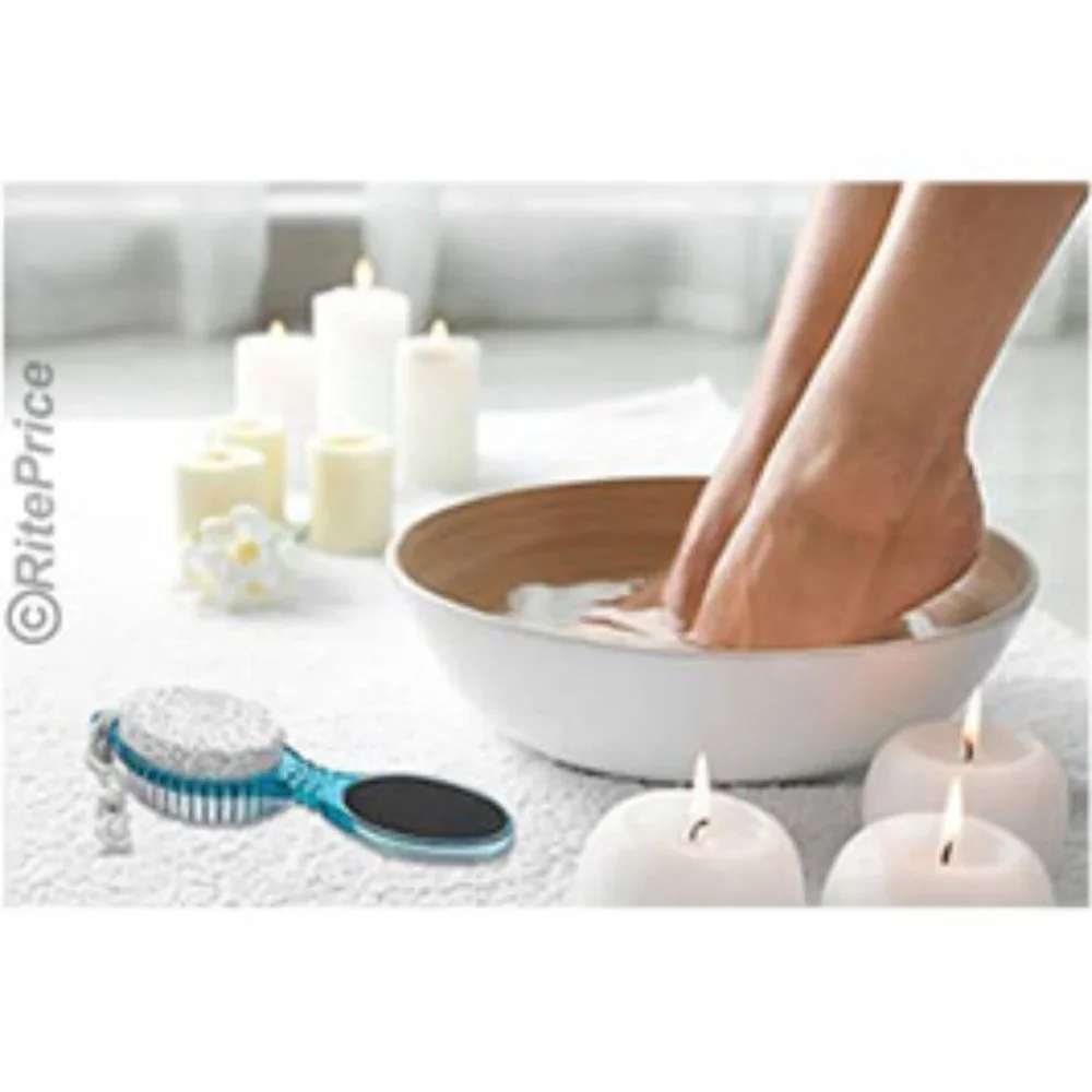4 In 1 Foot Care Stone Callus Brush Pumice Scrubber Pedicure Exfoliate (2 Pack)